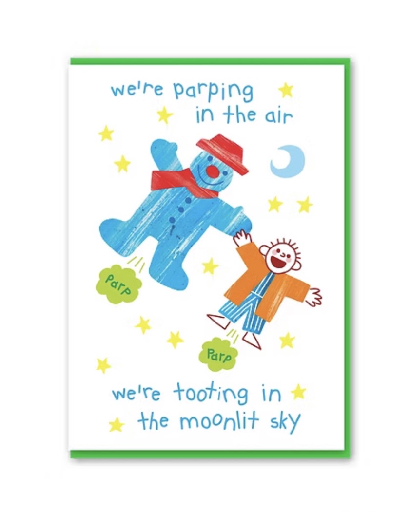 Parping In The Air Christmas Card
