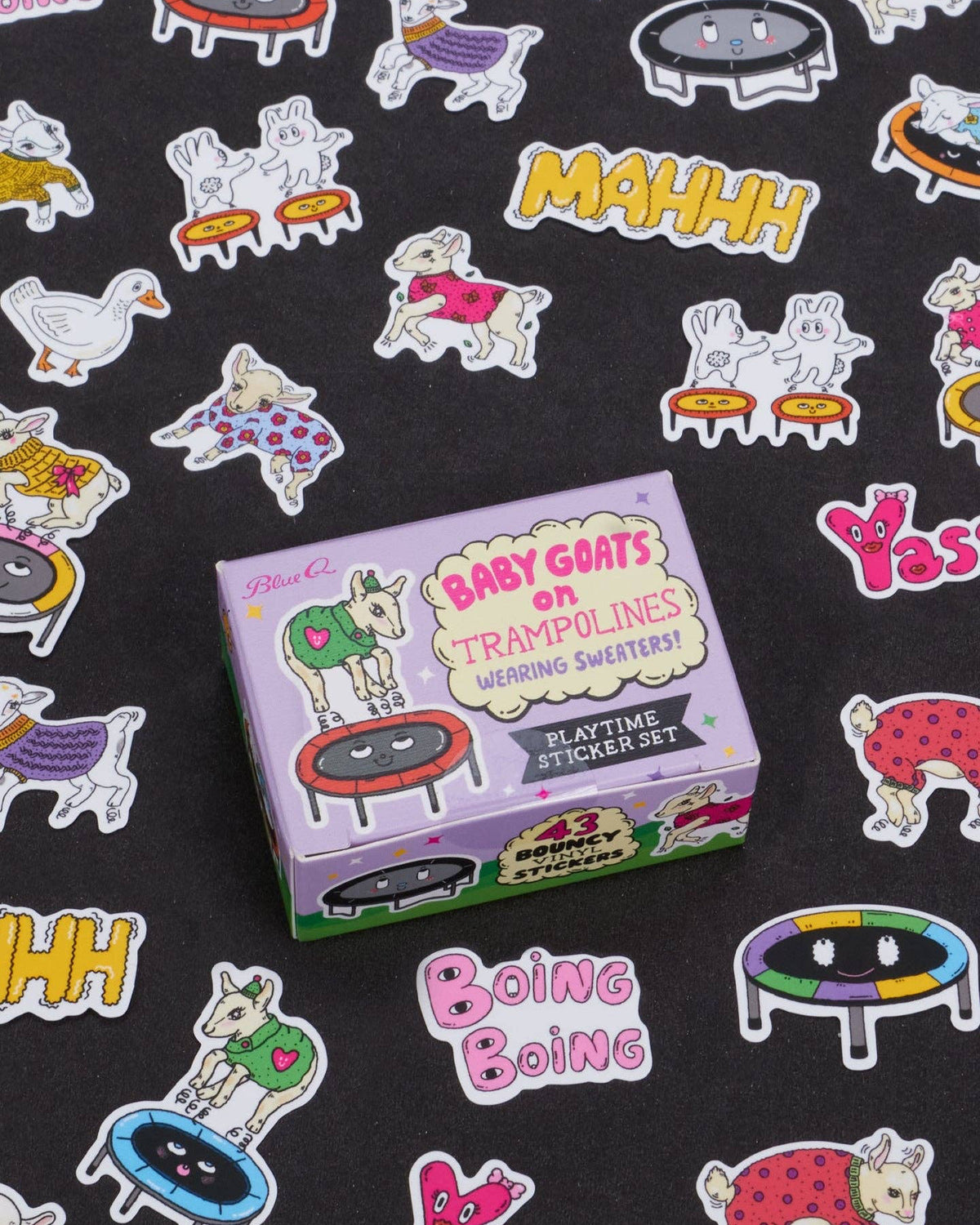 Baby Goats On Trampolines With Sweaters Playtime Sticker Set