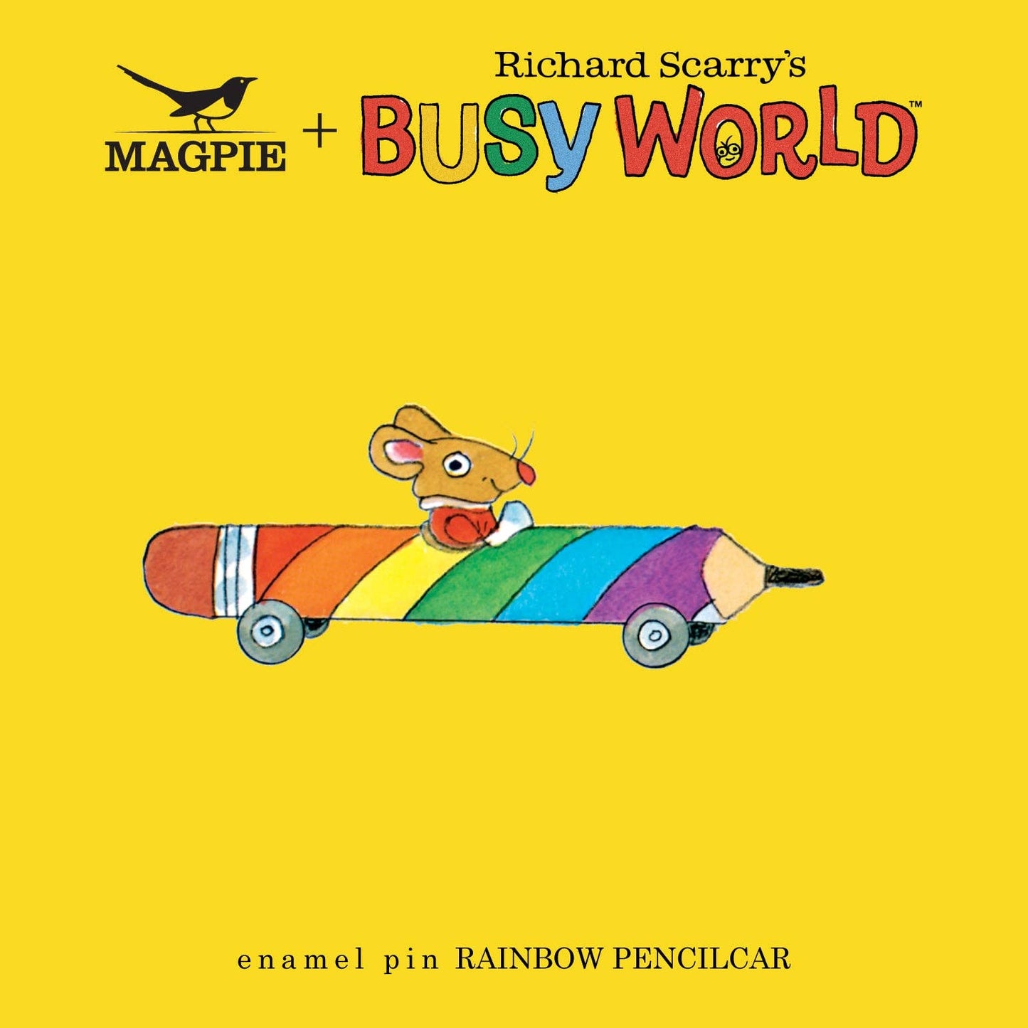 Richard Scarry Rainbow Pencilcar Enamel Pin