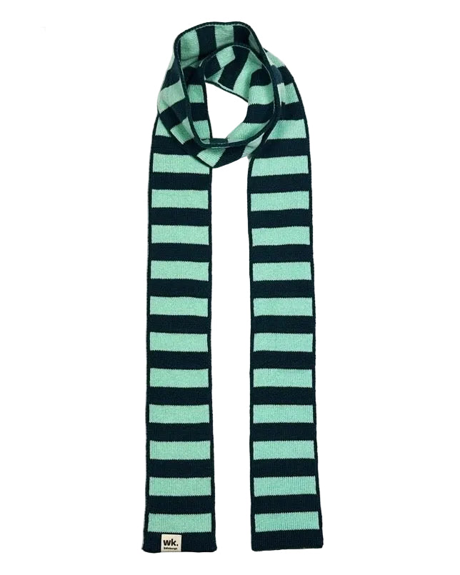 Narrow Stripe Merino Wool Skinny Scarf