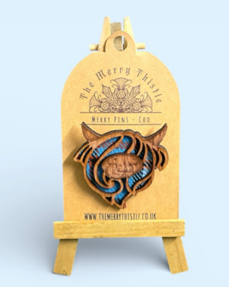 Highland Cow Tartan Pin