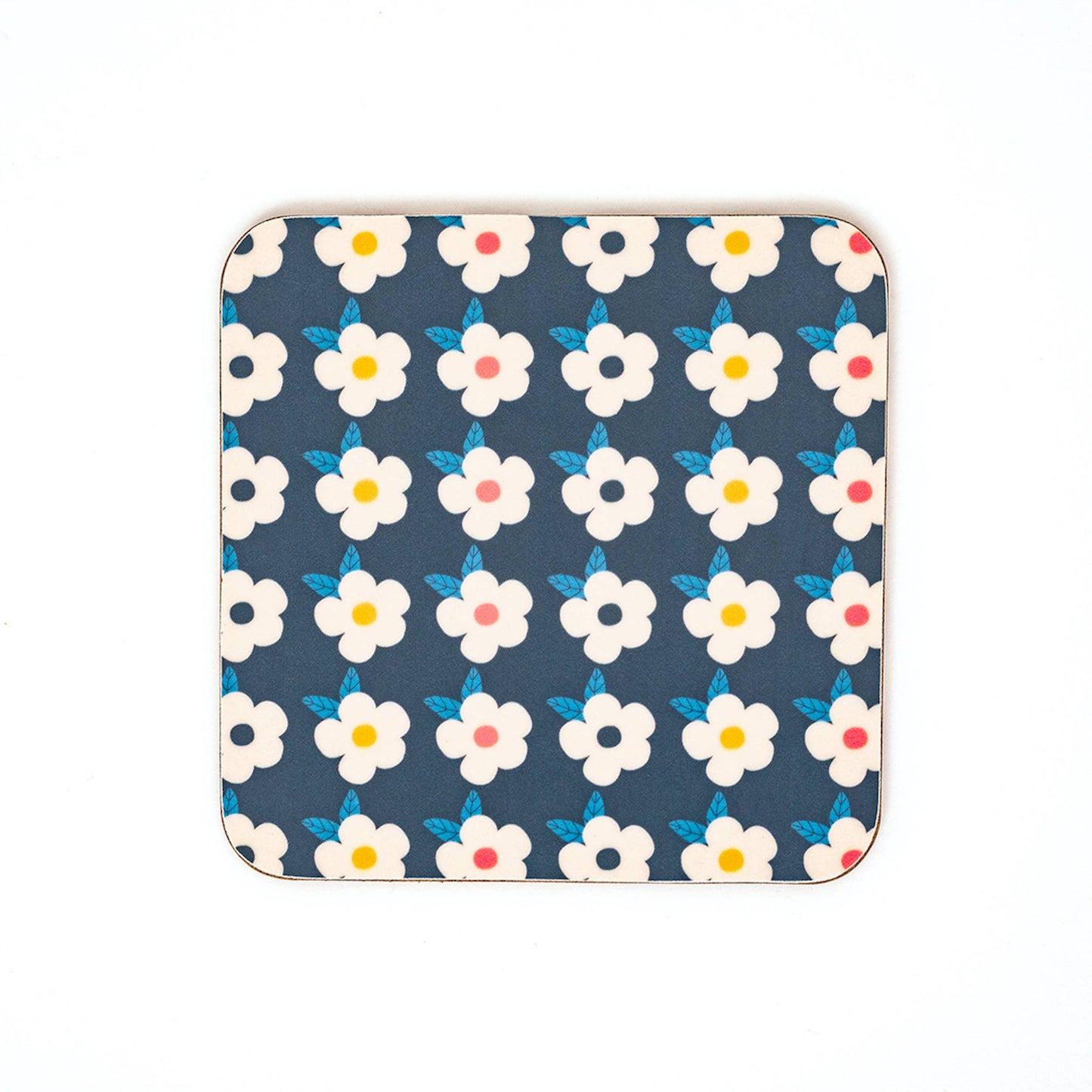 Retro Floral Print Coaster