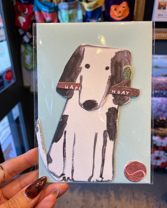 Dog & Stick Cut Out Card