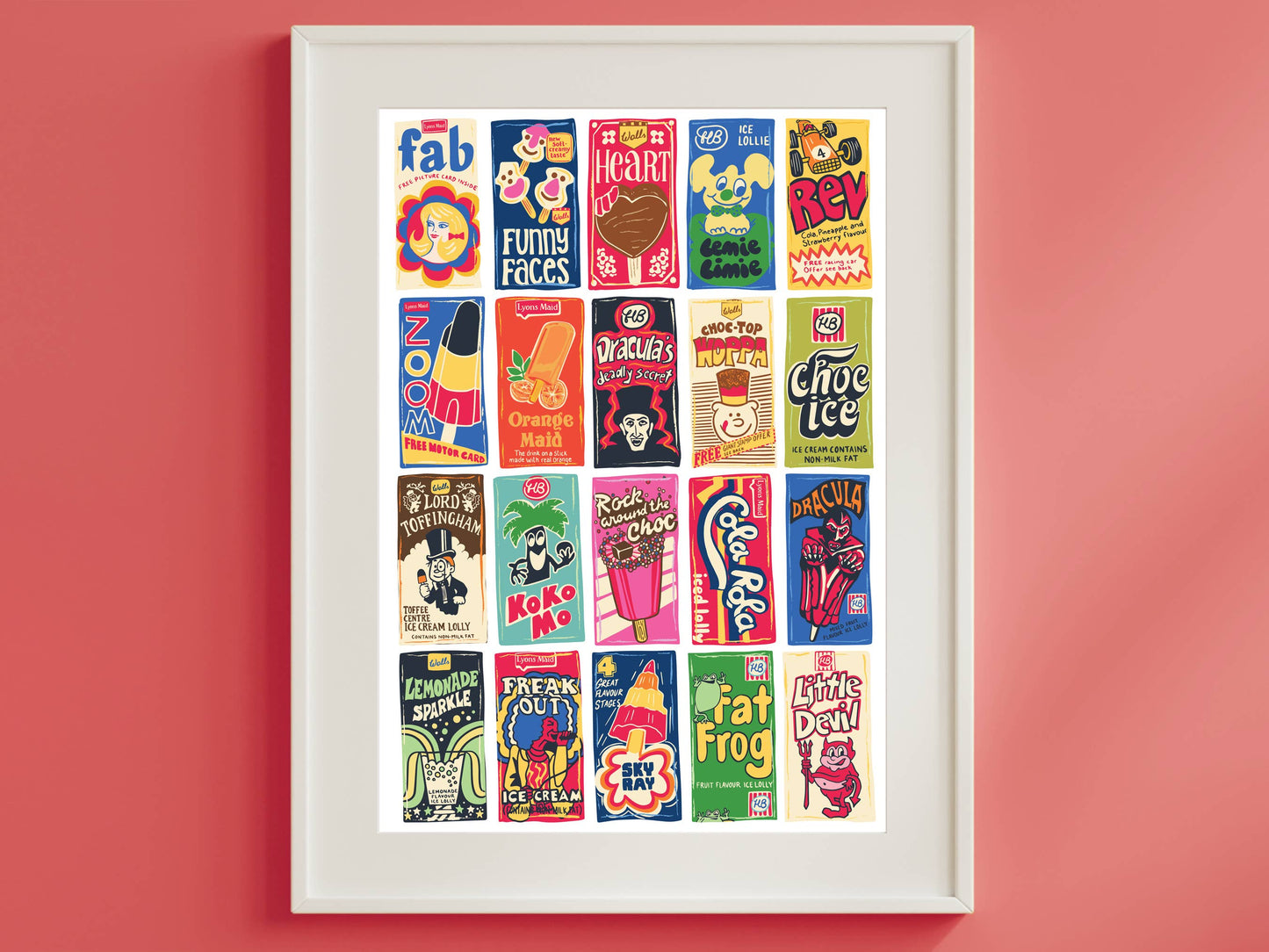 Retro Ice Lolly Packaging Print