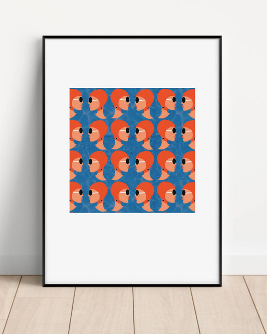 Retro Lido Ladies A4 Print