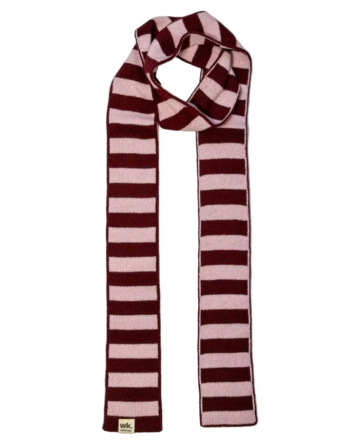 Narrow Stripe Merino Wool Skinny Scarf