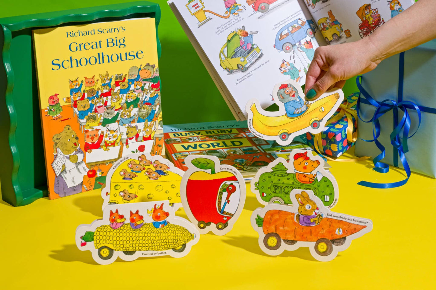 Corn on the Cob Car Die-cut Card by Richard Scarry