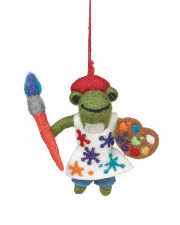 André The Artist Frog Handmade Felt Decoration