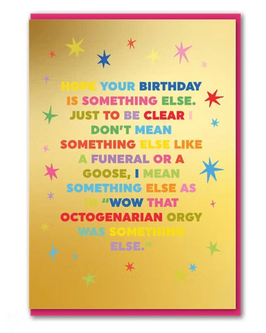 Octogenarian Orgy Birthday Card
