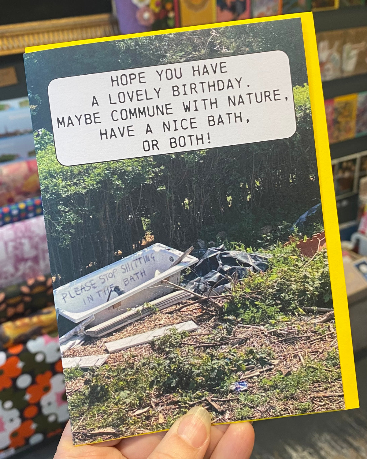 S**tting In The Bath Birthday Card