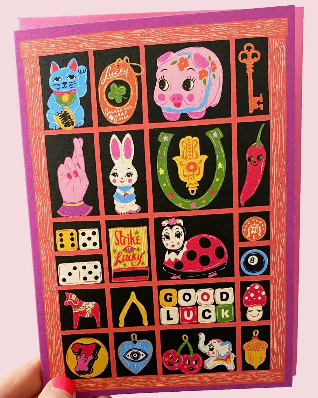 Good Luck Trinkets Letter Press Print Tray Card