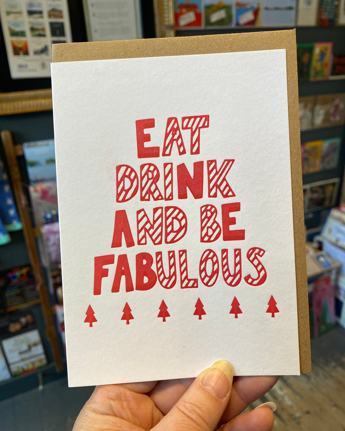 Eat Drink And Be Fabulous Christmas Card