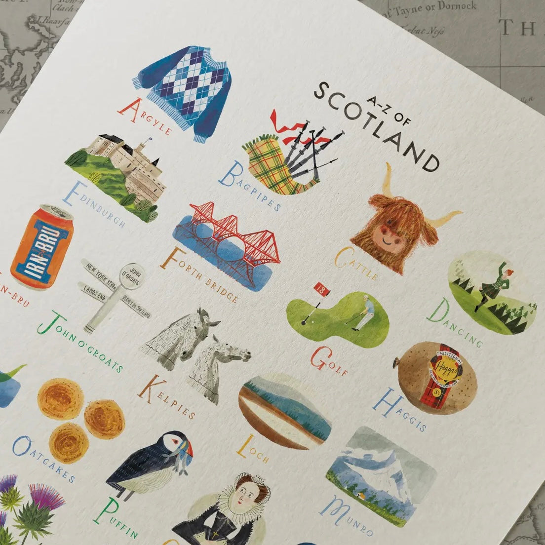 A-Z Of Scotland A3 Print-Oldfield Design Co-My Beautiful Caravan