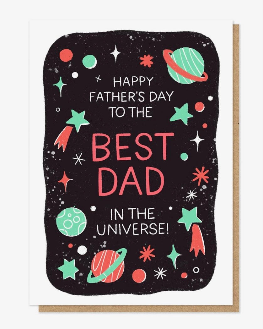 Best Dad In Universe Letterpress Father’s Day Card