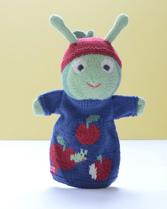 Knitted Caterpillar Hand Puppet Toy