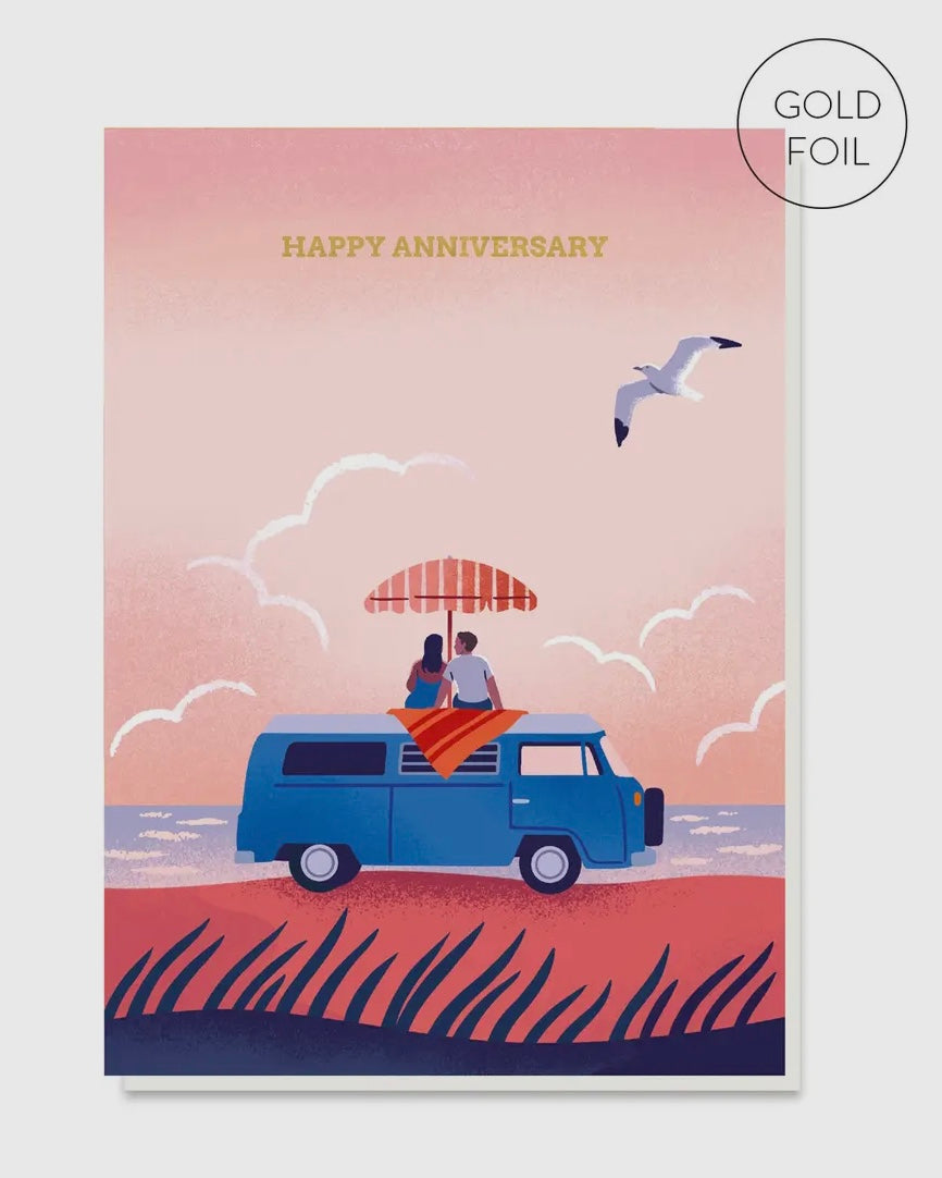 Beach Camper Anniversary Card-Stormy Knight-My Beautiful Caravan