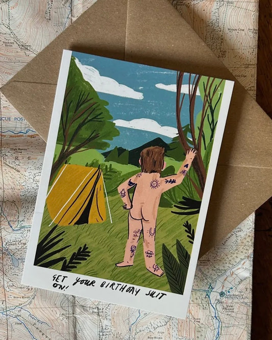 Birthday Suit Card-Dick Vincent Illustrations-My Beautiful Caravan