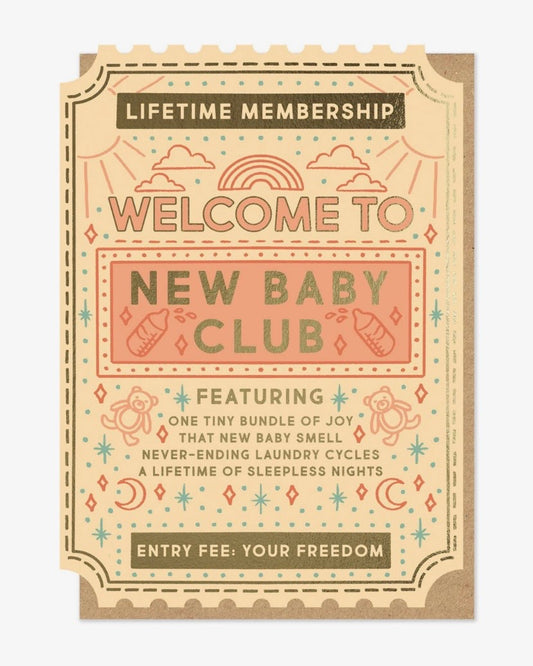 New Baby Club Ticket Card