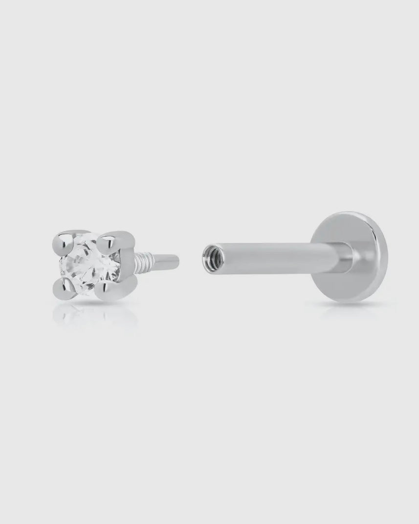 Clear Stone Single Earring (Flat Backed)-Scream Pretty-My Beautiful Caravan