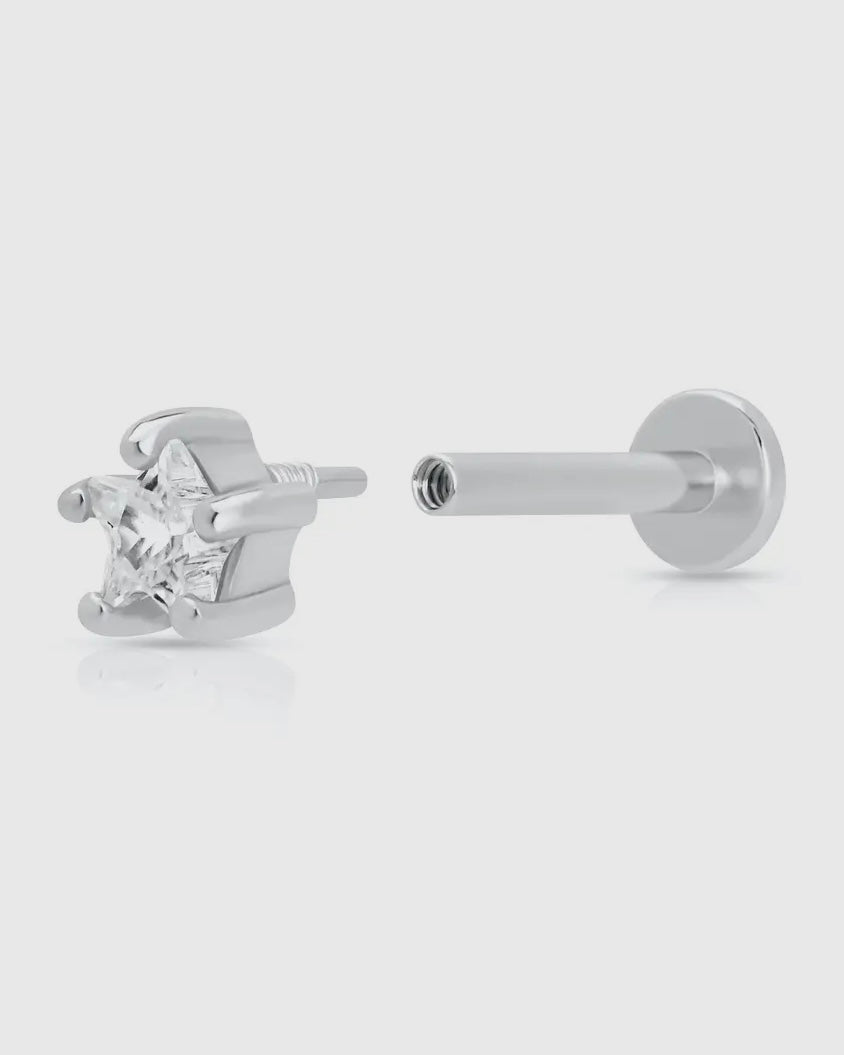 Sparkling Star Single Earring (Flat Backed)-Scream Pretty-My Beautiful Caravan