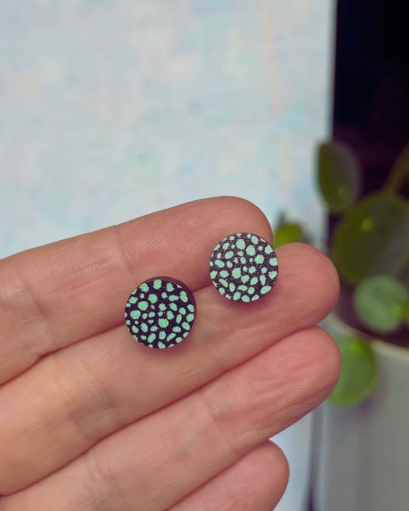 Wooden Stud Earrings-Izzy Daze-My Beautiful Caravan