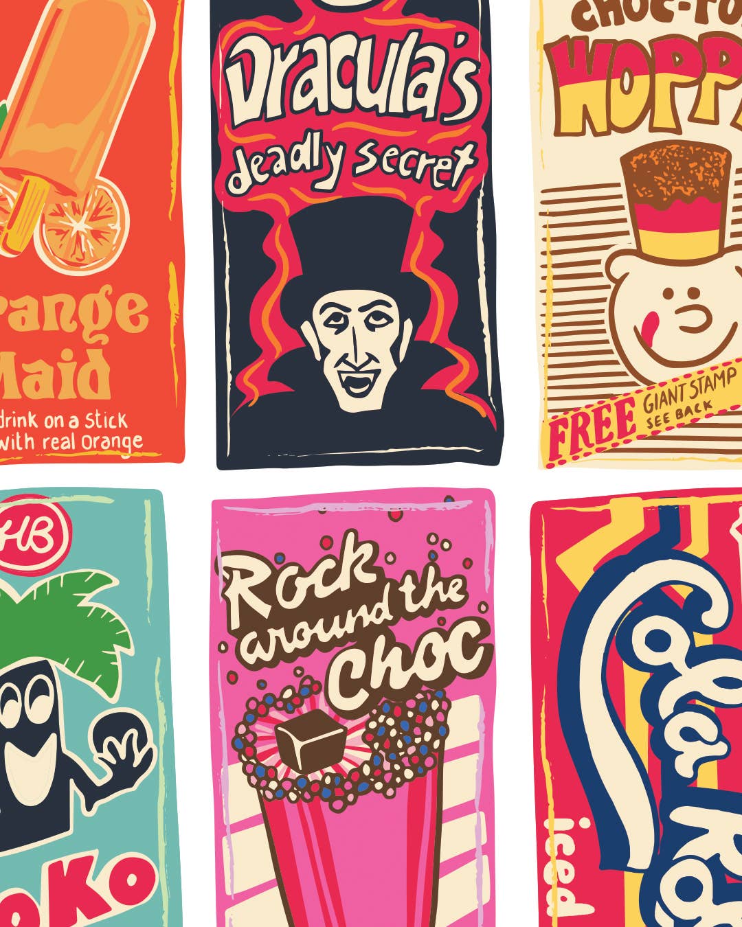 Retro Ice Lolly Packaging Print
