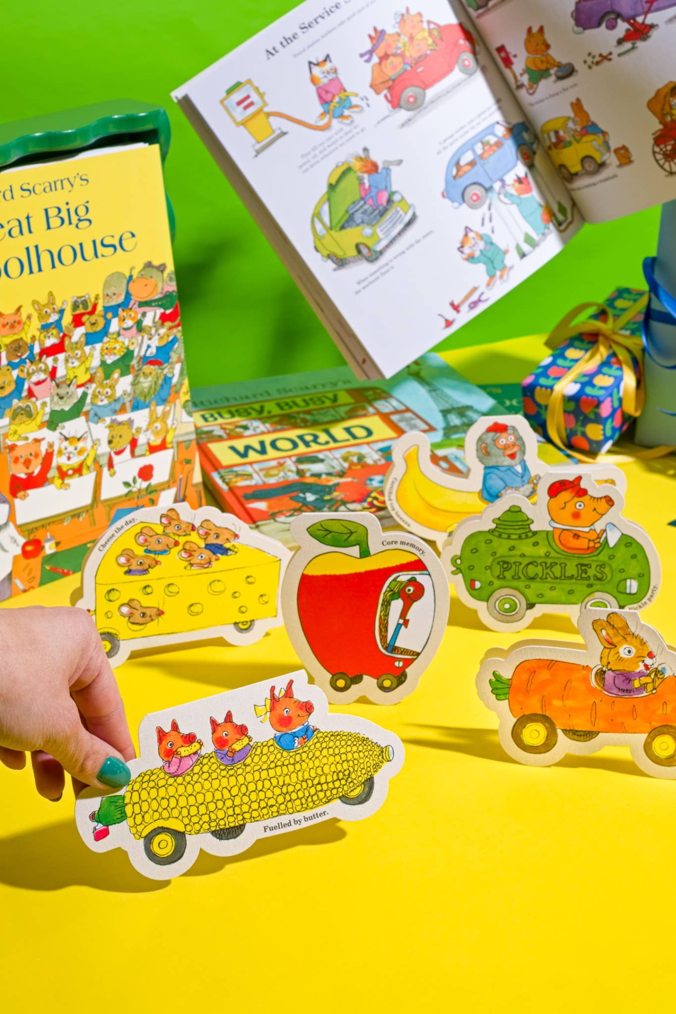 Corn on the Cob Car Die-cut Card by Richard Scarry
