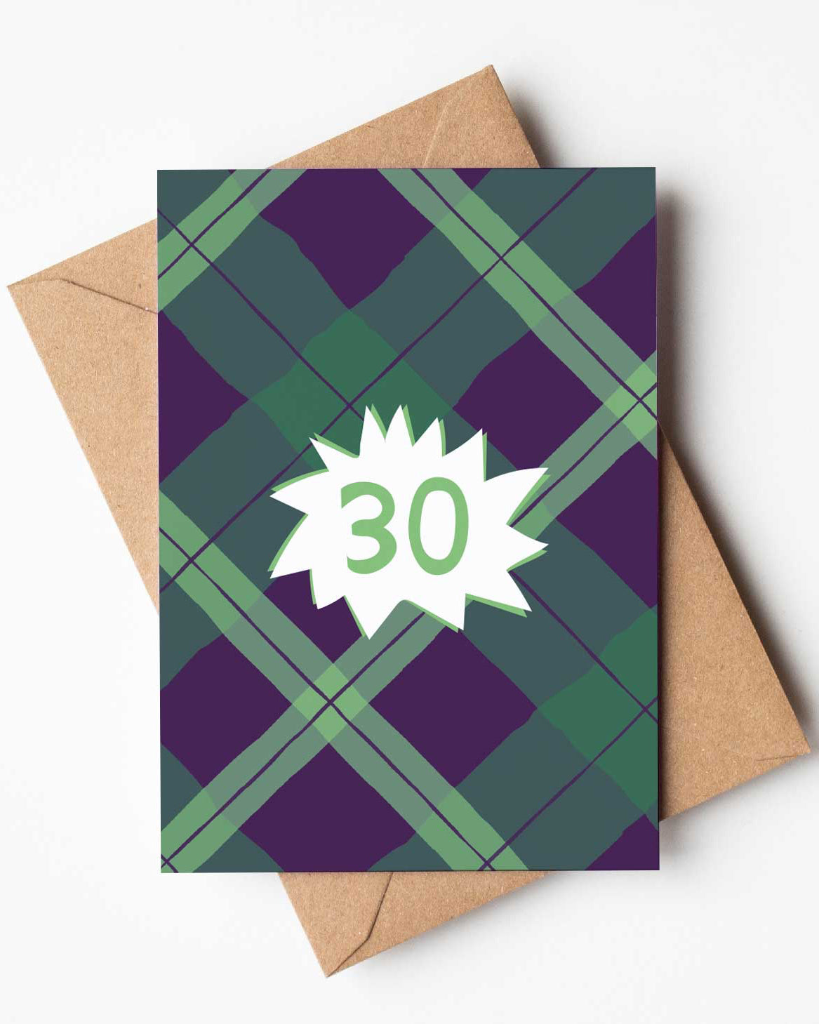 Tartan ‘30' Birthday Card