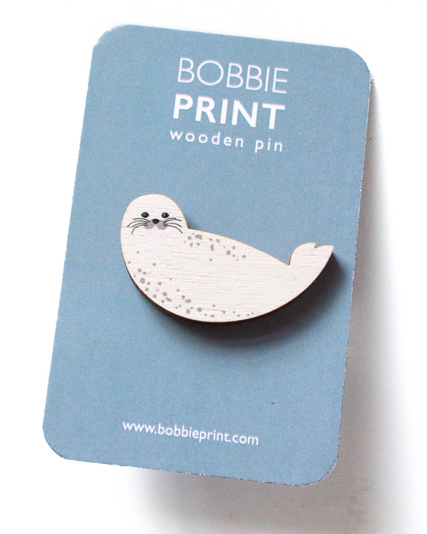 Grey Seal Wooden Pin Badge