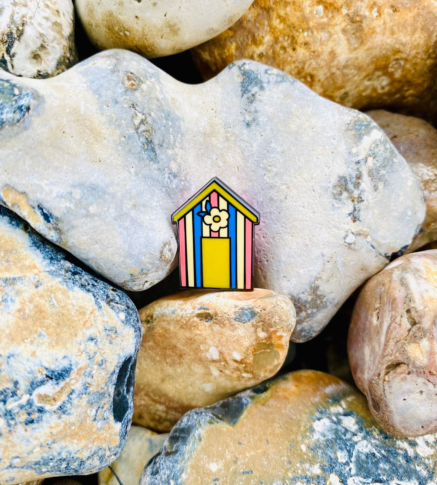 Beach Hut Pin Badge