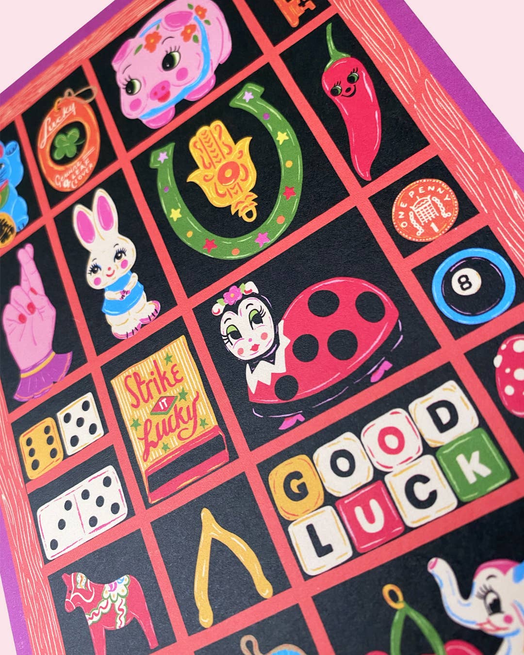 Good Luck Trinkets Letter Press Print Tray Card