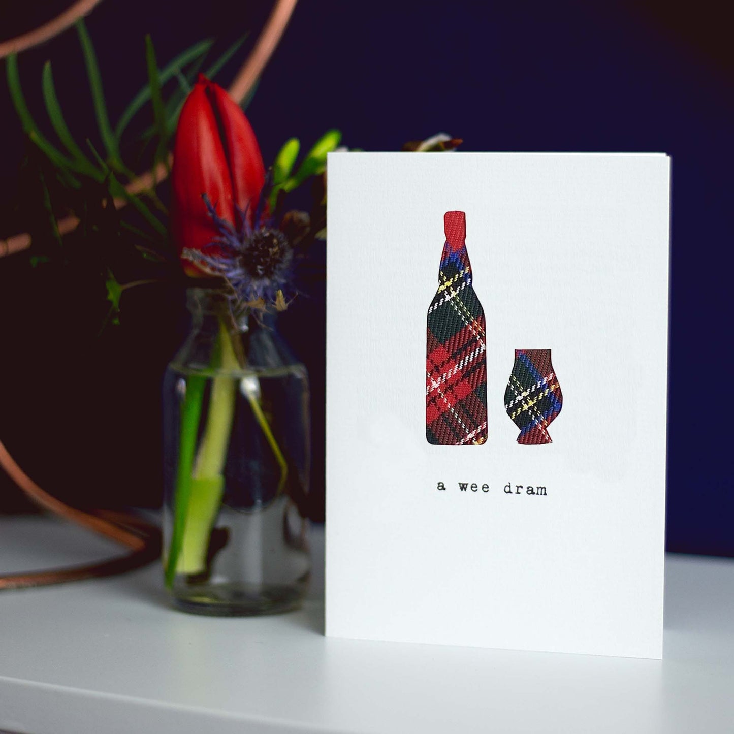 A Wee Dram Handmade Tartan Card